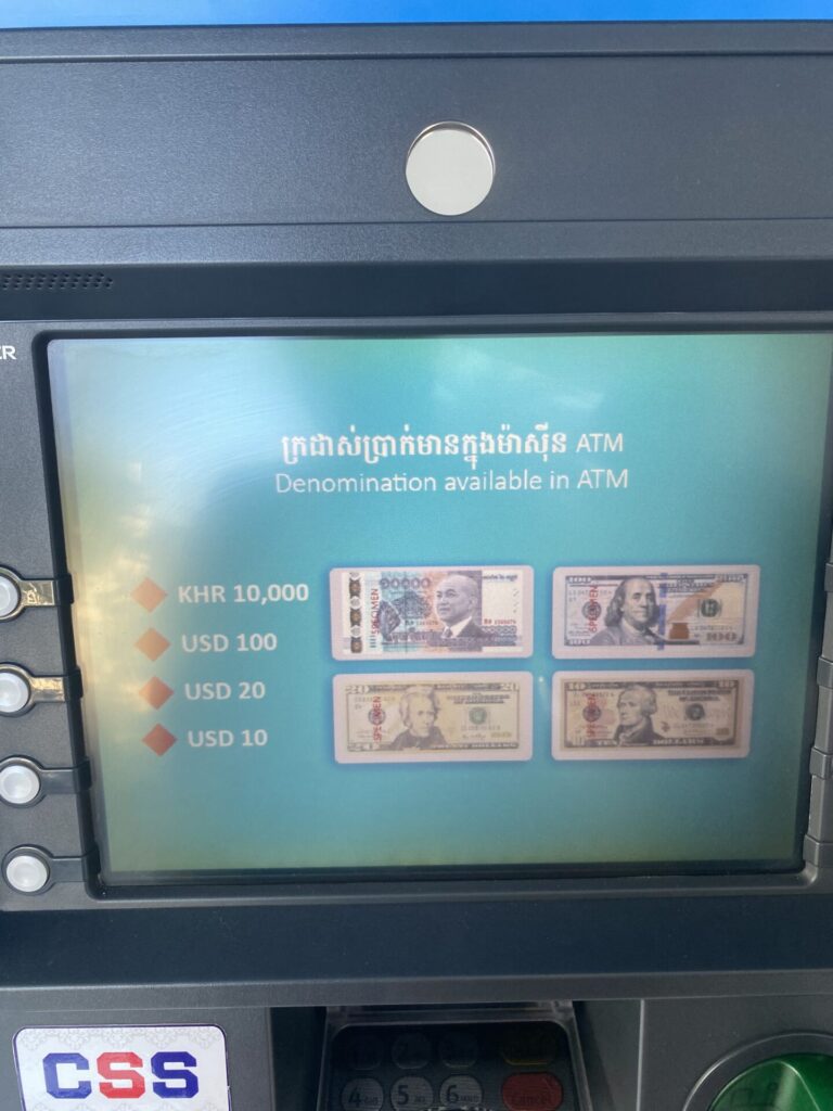 kambodža výběr bankomat