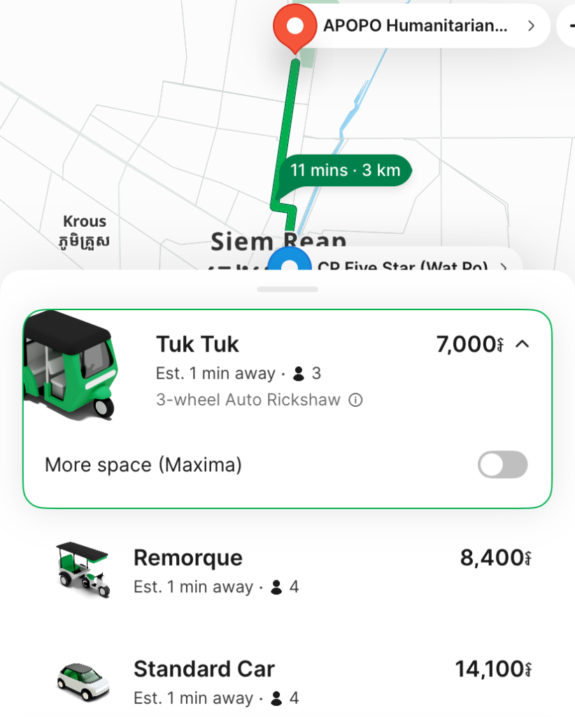 kambodža tuktuk