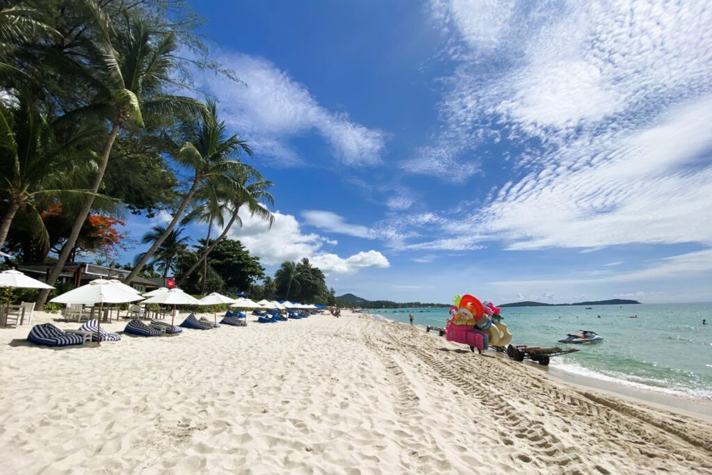 koh samui pláže chaweng beach lamai silver beach crystal bay